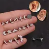 Brincos de parafuso de aço inoxidável grosso de 16g, pregos de osso de orelha com bola de parafuso e zircônia microincrustada, joias de piercing de orelha de comércio exterior europeu e americano