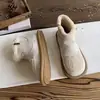 Botas de Neve Antiderrapantes Femininas Superfície de Pelúcia Birkenstock Botas Curtas 2026 Novo Estilo Fundo Plano Algodão Espessado com Veludo Interior Sapatos de Inverno Quentes