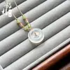 Atacado do Fabricante Pingente Fivela de Segurança de Ágata Calcedônia Natural Semente de Gelo Alto Calcedônia do Oceano Pingente Flor de Grama