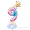 Set de globos de aluminio de 40 pulgadas con números grandes de degradado arcoíris 0-9 para fiesta de cumpleaños infantil, plata para fiesta