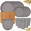 Conjunto de Tigelas e Pratos Transfronteiriços Palha de Trigo Tigela Doméstica Copo Prato Talheres Portáteis Prato de Jantar Prato de Copo Tigela de Arroz
