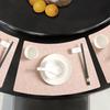 Jogo Americano Texturizado em Forma de Leque, Novo Tapete de Mesa Isolante Térmico Estilo Chinês para Hotel, Tapete Redondo Impermeável de Couro para Mesa de Jantar Doméstica