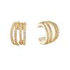 Clip para Hélice Auricular de Cuatro Anillos Diseño de Nicho Simple de Moda Estilo Frío Forma de C Multianillo Clip para Oreja de Tres Anillos Sin Perforación Clip para Hélice Auricular