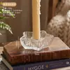 Suporte de Velas Moderno Minimalista de Vidro de Cristal Transparente Decoração de Mesa Jantar à Luz de Velas Dia dos Namorados Hotel Casamento Festa de Aniversário
