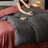 Conjunto de quatro peças de jacquard classe A de alta qualidade 100% algodão puro espessado, capa de edredom escovada 100% algodão estilo vintage, lençol, conjunto de cama 4