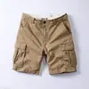Pantalones cortos de trabajo para hombre estilo japonés verano nuevo marca de moda pantalones de cinco puntos retro holgados pierna recta multibolsillos casuales de longitud media para hombre
