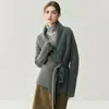 Suave y Lujoso Estilo Francés Estilo Perezoso Cachemir para Mujer Cuello Chal Cardigan Tipo Bata Chaqueta de Punto Holgada Amigable con la Piel