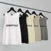 Camiseta sin mangas con letra Hhh Essentials Moda de calle Marca de moda Casual Versátil Holgada Camisa base Unisex Algodón puro