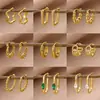 Pendientes de Zirconia Geométricos Elegantes y Simples Más Vendidos Transfronterizos Estilo Metálico de Alta Gama Pendientes Personalizados de Ins Venta al por Mayor