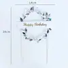 Inserciones para Decoración de Pasteles, Guirnalda Brillante de Hojas Doradas y Plateadas, Banderines, Accesorios para Mesa de Postres para Hornear, Estilismo