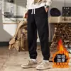 Pantalones de hombre 2025 nuevo otoño e invierno pana jogger casual forro polar engrosado hombres retazos deportivos