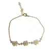 Pulsera Elegante y Fresca de Lujo Ligero con Piedra Ojo de Gato y Flor de Cuatro Hojas, Elegante y Sencilla, Diseño Versátil, Joyería Súper Brillante al por Mayor