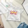 Camiseta linda de manga corta de sirena para niñas, top de manga abullonada nuevo de moda de verano para niñas, prenda interior estilo occidental
