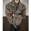 Casaco de Lã com Gola Grande Estilo Coreano para Homens, Quente e à Prova de Frio para o Inverno, Caimento Solto, Moderno e Elegante, Jaqueta de Algodão Cor Sólida para Casais