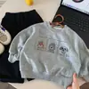 Moletom Infantil 2026 Outono Novo Estilo Meninos Meninas Estampa de Desenho Puxar por Cima Bebê Criança Pequena Estiloso Casual Top