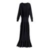 Vestido de Punto Texturizado Estilo Socialité Francés Transfronterizo Nuevo de Gama Alta Cuello en V Cintura Cola de Pez Falda Larga