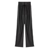 Pantalones de Pierna Ancha de Cupro Seda 2025 Verano Nuevo Delgados de Cintura Alta Diseño Drapeado Nicho con Tirantes Pantalones de Pierna Ancha de Seda Hielo