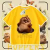 Plan de Transformación del Castor Rey Castor Camiseta de Manga Corta de Algodón Puro para Niños Verano Dibujos Animados Niños y Niñas Top de Media Manga Moderno 7