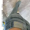 Jeans Bootcut Azul Claro Sin Ajuste en Piernas para Mujer Verano 2025 Delgados Estilo Retro Americano Sueltos de Pierna Ancha Pantalones de Largo Hasta el Suelo
