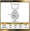 Joyería de Plata de Alta Gama al por Mayor Collar de Plata de Ley S925 para Mujer con Diseño de Gota de Agua en Forma de Pera y Colgante de Moissanita de 1 Quilate 5*8