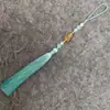 Novo produto da fábrica de origem: Pingente de leque de borla de cabaça em liga, borla pendente estilo antigo Hanfu, ornamento de caixa de presente em cloisonné