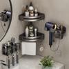 Soporte para secador de pelo, sin perforaciones, para pared de inodoro, para baño, con almacenamiento RAM