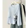 Otoño 2026 Nuevo Talla Grande Diseño de Moda Irregular Hueco Patchwork Falso Dos Piezas Camiseta Superior para Mujer 0711