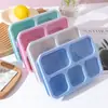Caja de Almuerzo de Cinco Compartimentos de Paja de Trigo Portátil Caja de Almuerzo de 5 Compartimentos Frutas Bocadillos Bocadillos Frutos Secos Caja de Conservación para Refrigerador Caja Salah
