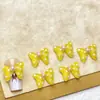 Novos Laços Pintados em Cor Macaron Joias para Nail Art Brincos de Laço Estéreo Transparentes Acessórios de Resina DIY