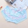 Xiaotianer popular flor bicolor ropa interior de encaje de talle bajo calzones cómodos transpirables de modal para mujer multitalle