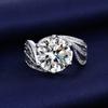 Douyin Anillo de Lujo con Diamante Grande de Princesa Huevo de Paloma de Venta Caliente 5 Quilates Anillo Artificial Femenino Anillo de Moissanita de Alto Carbono