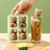 Forma de Gelo de Urso com Tampa, Molde de Bola de Gelo de Silicone Fácil de Soltar, Forma de Gelo Criativa de Desenho Animado, Molde de Sorvete