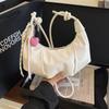 2026 Verão Novo Design de Nicho Tendência Simples Artístico Formato de Chifre Colorido Doce Moda para o Dia a Dia Bolsa de Ombro Único Transversal
