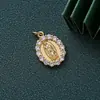 Accesorios de cobre chapado en oro con microincrustaciones de circonita, diosa del sol, Guanyin, guadaña, colgante de perla, colgante para collar DIY