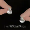 Pendientes de Perla de Vidrio de Lujo Accesible de la Luz Medieval Pendientes con Diseño Creativo de Concha Pendientes Literarios e Interesantes