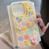 Flores Dopamina Coloridas Estilo Ins Adecuadas para Funda de Teléfono Apple 17/15 iPhone 14 3D 16 Pro Max para Mujeres