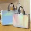 Bolsa de Mano Láser Colorida Transfronteriza Bolsa Gruesa de Tela No Tejida para Ropa Bolsa de Embalaje de Amazon Bolsa de Regalo Laminada Venta al por Mayor