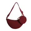 2025 Nueva Bolsa Lisa Sencilla para Mujer Moda Casual Bolso Dumpling para Salir y Divertirse Ligero Bolso Cruzado al Hombro