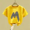 Camiseta Bebê Roupa de Verão Infantil Camiseta de Algodão Puro com Estampa de Desenho Animado Tamanho Pequeno e Médio Roupas Infantis para Meninos Manga Curta