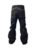Comercio exterior jeans acampanados negros y rojos bordados de la alta calle americana para hombre, diseño único, pantalones rectos holgados y elegantes