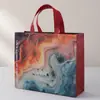 Bolsa de Regalo de Tela No Tejida con Flor de Acuarela Laminada de Girasol Bolsa de Compras Ecológica para Tienda de Ropa Se Puede Imprimir con Logo