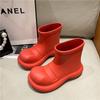 2025 Zapatos de Dedos Grandes de Celebridad de Internet Nuevas Botas de Lluvia Ropa Exterior de Moda para Mujer Zapatos Impermeables de Eva Botas Cortas de Lluvia Botas