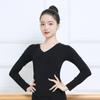 Traje de práctica de baile con cuello en V para mujer Pantalones de baile Top para adulto estudiante de danza moderna cuerpo danza china pantalones de pierna ancha