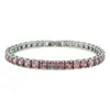 Pulsera de circonita de lujo ligero transfronteriza europea y americana para mujer, popular, versátil y única, pulsera de tenis de fila única colorida de alta gama