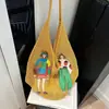 Bolso de Hombro Tejido de Verano Estilo Nuevo, Bolso Tejido de Moda para Mujer, Bolso de Playa de Paja con Malla Fashionable, Elegante
