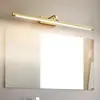 MOFAS Espelho de Banheiro Retrátil Estilo Retrô Americano Luz Frontal Mural Corredor Hall de Entrada Lâmpada de Parede Longa de Cobre de Uma Palavra Nenhum