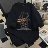 Camiseta Informal de Verano Fresca Estilo Ins Suelta de Manga Corta Pesada Top de Dibujos Animados Estilo Americano para Hombres Jóvenes