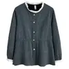 100kg Plus Size Outono e Inverno Nova Moda Elegante Renda na Cintura Manga Longa Camisa Top Quente 9147 para Meninas Gordas