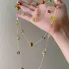 Collares Superpuestos de Piedra y Cristal con Cuentas, Estilo Vintage de Alta Gama, Cadena Elegante para la Clavícula, Joyería Versátil de Moda al por Mayor