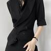 Colete de Terno Preto para Mulheres, Corte Slim, Colete de Terno de Alta Qualidade, Top para Primavera e Outono, Colete Acinturado